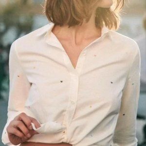 NWT Sezane Pierro Shirt - Multi-Color Hearts - Size 2 US / 34 FR